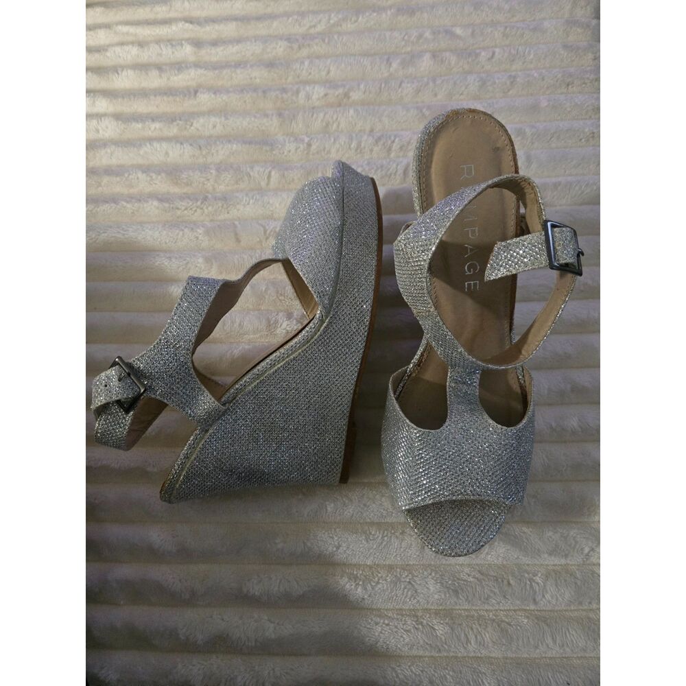 Silver Platform Wedges by Rampage size 7